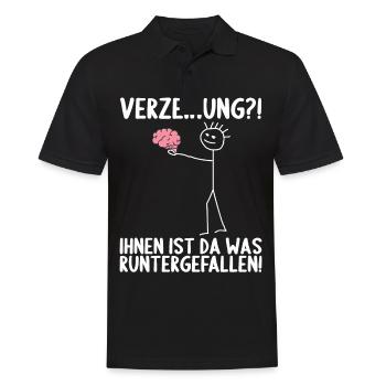 Dir ist da was runtergefallen Gehirn - Männer Poloshirt - Schwarz - Vorne - Kai (181cm)