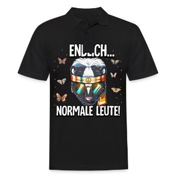 Endlich Normale Leute Hippie Goa Rave - Männer Poloshirt - Schwarz - Vorne - Kai (181cm)