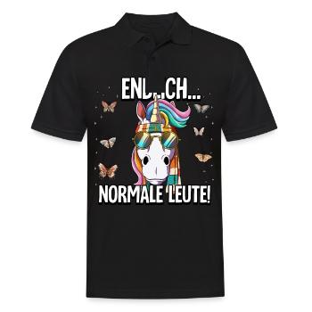 Endlich Normale Leute Hippie Goa Rave - Männer Poloshirt - Schwarz - Vorne - Kai (181cm)