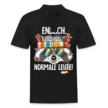 Endlich Normale Leute Hippie Goa Rave - Männer Poloshirt - Schwarz - Vorne - Kai (181cm)