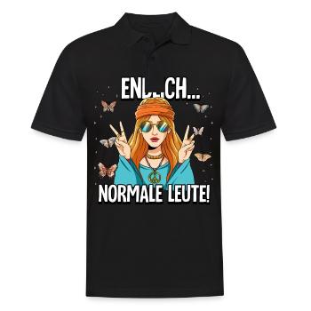 Endlich Normale Leute Hippie Goa Rave - Männer Poloshirt - Schwarz - Vorne - Kai (181cm)