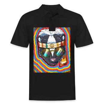 Hippie Stinktier Psychedelisch Trippy - Männer Poloshirt - Schwarz - Vorne - Kai (181cm)