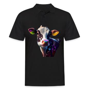 Kühe Landwirt Landwirtin Kuhliebhaber lustiges Kuh - Männer Poloshirt - Schwarz - Vorne - Kai (181cm)