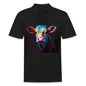 Kühe Landwirt Landwirtin Kuhliebhaber lustiges Kuh - Männer Poloshirt - Schwarz - Vorne - Kai (181cm)