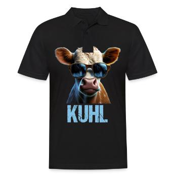 Kühe Landwirt Landwirtin Kuhliebhaber lustiges Kuh - Männer Poloshirt - Schwarz - Vorne - Kai (181cm)