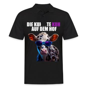 Kühe Landwirt Landwirtin Kuhliebhaber lustiges Kuh - Männer Poloshirt - Schwarz - Vorne - Kai (181cm)