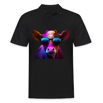 Kühe Landwirt Landwirtin Kuhliebhaber lustiges Kuh - Männer Poloshirt - Schwarz - Vorne - Kai (181cm)