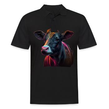 Kühe Landwirt Landwirtin Kuhliebhaber lustiges Kuh - Männer Poloshirt - Schwarz - Vorne - Kai (181cm)