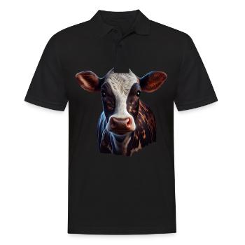 Kühe Landwirt Landwirtin Kuhliebhaber lustiges Kuh - Männer Poloshirt - Schwarz - Vorne - Kai (181cm)