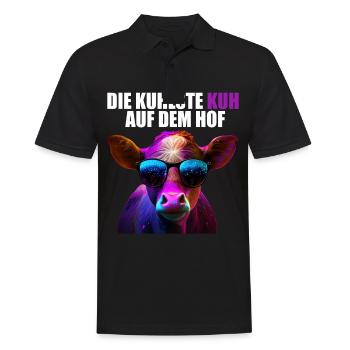Kühe Landwirt Landwirtin Kuhliebhaber lustiges Kuh - Männer Poloshirt - Schwarz - Vorne - Kai (181cm)