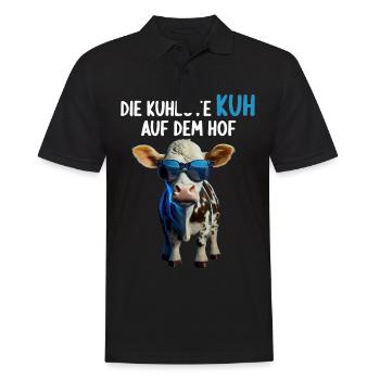 Kühe Landwirt Landwirtin Kuhliebhaber lustiges Kuh - Männer Poloshirt - Schwarz - Vorne - Kai (181cm)