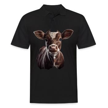Kühe Landwirt Landwirtin Kuhliebhaber lustiges Kuh - Männer Poloshirt - Schwarz - Vorne - Kai (181cm)