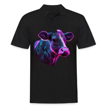 Kühe Landwirt Landwirtin Kuhliebhaber lustiges Kuh - Männer Poloshirt - Schwarz - Vorne - Kai (181cm)