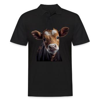 Kühe Landwirt Landwirtin Kuhliebhaber lustiges Kuh - Männer Poloshirt - Schwarz - Vorne - Kai (181cm)