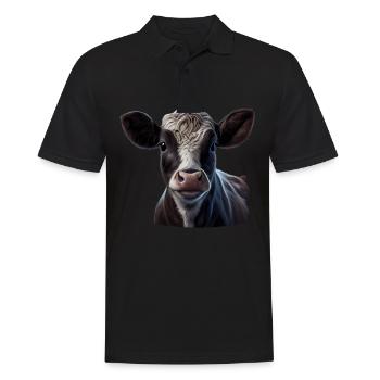 Kühe Landwirt Landwirtin Kuhliebhaber lustiges Kuh - Männer Poloshirt - Schwarz - Vorne - Kai (181cm)