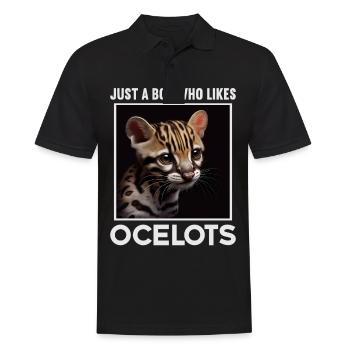 juste un garçon qui aime Ocelots Ocelot ocelot ocelot - Polo Homme - noir - Devant - Kai (181cm)