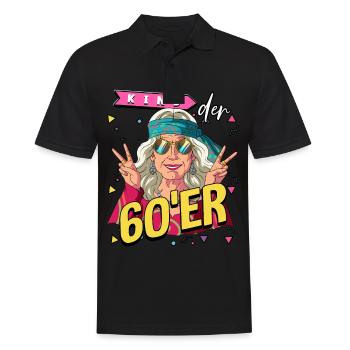 Kind der 60er Jahre Alte Frau Kostüm - Männer Poloshirt - Schwarz - Vorne - Kai (181cm)
