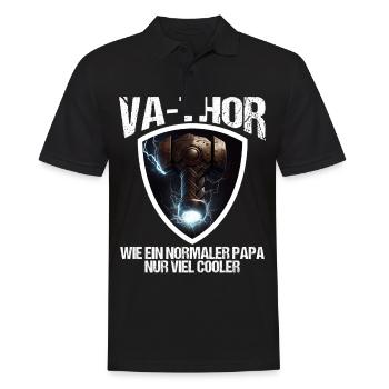 Papa Vathor Va Thor Vatertag Vatertagsgeschenk - Männer Poloshirt - Schwarz - Vorne - Kai (181cm)