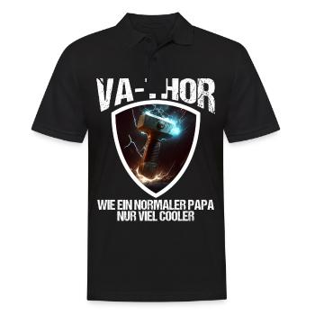 Papa Vathor Va Thor Vatertag Vatertagsgeschenk - Männer Poloshirt - Schwarz - Vorne - Kai (181cm)