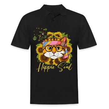 60s 70s Costume Hippie Soul - Polo Homme - noir - Devant - Kai (181cm)