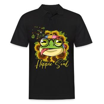 60s 70s Costume Hippie Soul - Polo Homme - noir - Devant - Kai (181cm)