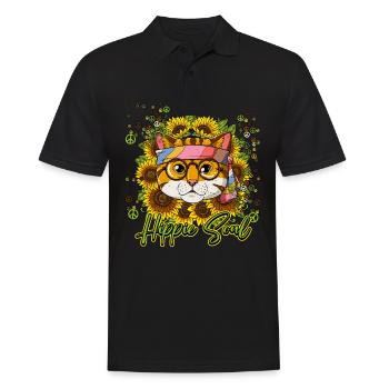 60s 70s Costume Hippie Soul - Polo Homme - noir - Devant - Kai (181cm)
