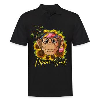 60s 70s Costume Hippie Soul - Polo Homme - noir - Devant - Kai (181cm)
