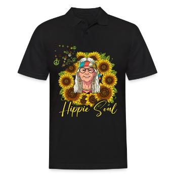 60s 70s Costume Hippie Soul - Polo Homme - noir - Devant - Kai (181cm)