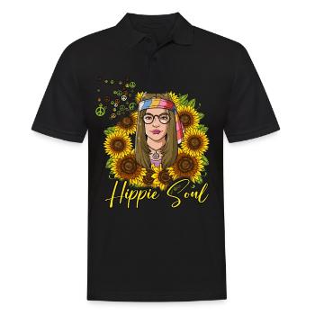 60s 70s Costume Hippie Soul - Polo Homme - noir - Devant - Kai (181cm)