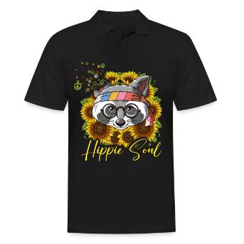 60s 70s Costume Hippie Soul - Polo Homme - noir - Devant - Kai (181cm)