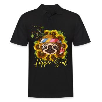 60s 70s Costume Hippie Soul - Polo Homme - noir - Devant - Kai (181cm)