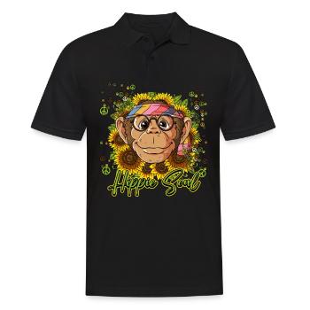 60s 70s Costume Hippie Soul - Polo Homme - noir - Devant - Kai (181cm)