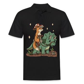 Cottagecore Fox - Men's Polo Shirt - black - Front - Kai (181cm)