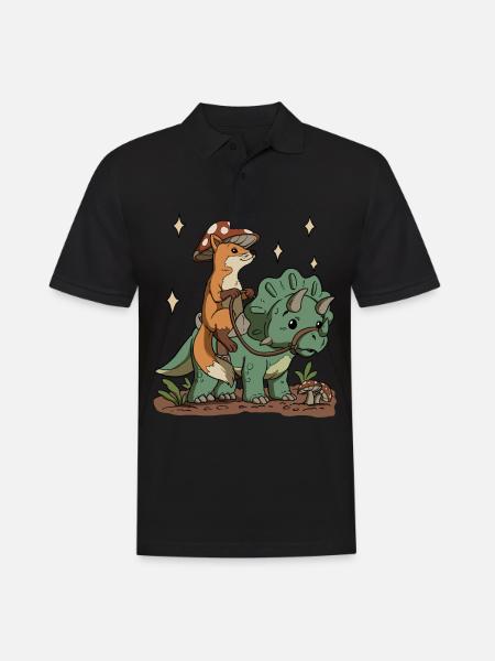 Cottagecore Fuchs - Männer Poloshirt - Schwarz