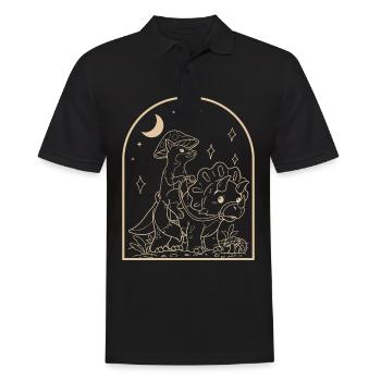 Cottagecore Fox - Men's Polo Shirt - black - Front - Kai (181cm)
