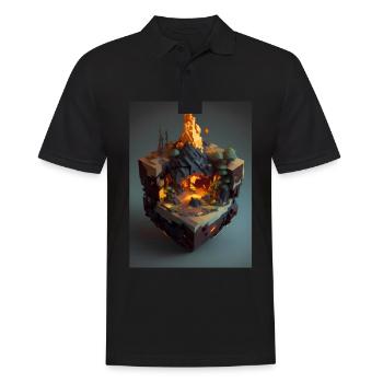 Voxel Fantasy Gaming Gaming Gamer Pixel Block - Men's Polo Shirt - black - Front - Kai (181cm)