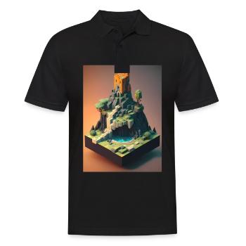 Voxel Fantasy Gaming Gaming Gamer Pixel Block - Men's Polo Shirt - black - Front - Kai (181cm)