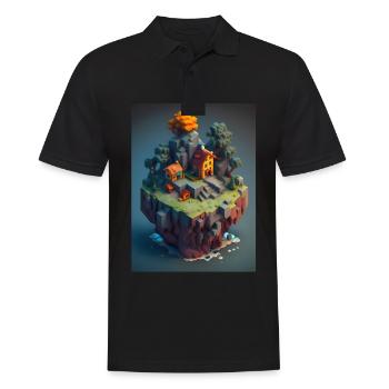 Voxel Fantasy Gaming Gaming Gamer Pixel Block - Men's Polo Shirt - black - Front - Kai (181cm)