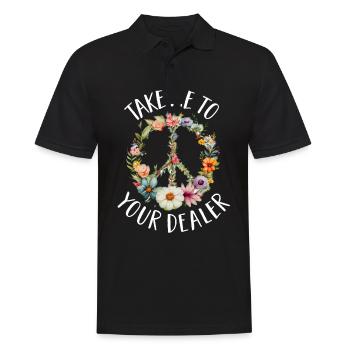 Hippie Peace Sign Peace Flowers Flower Child - Polo Homme - noir - Devant - Kai (181cm)