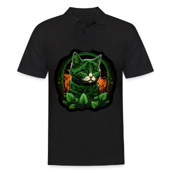 Katze Kätzchen St. Patricks Day Irland Irisch - Männer Poloshirt - Schwarz - Vorne - Kai (181cm)