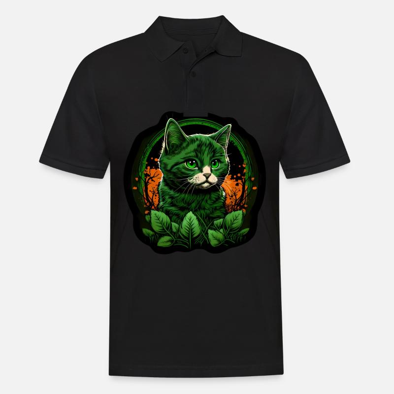 Katze Kätzchen St. Patricks Day Irland Irisch - Männer Poloshirt - Schwarz