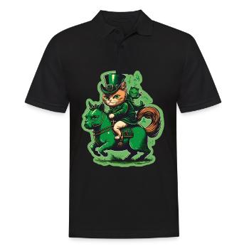 Cat Kitten Pony St. Patrick’s Day Irlande Irlandais - Polo Homme - noir - Devant - Kai (181cm)