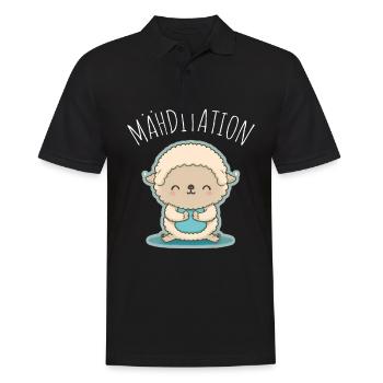 Schaf Lamm Schäfchen Yoga Meditation Entspannung - Männer Poloshirt - Schwarz - Vorne - Kai (181cm)