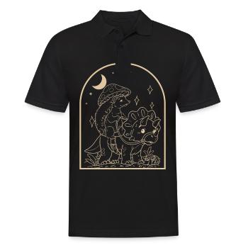 Cottagecore Igel - Männer Poloshirt - Schwarz - Vorne - Kai (181cm)