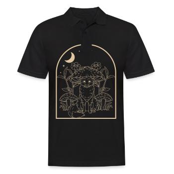 Cottagecore Fox - Men's Polo Shirt - black - Front - Kai (181cm)