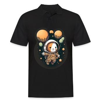 Süßer Hase Mit Luftballons Ostern Weltraum - Männer Poloshirt - Schwarz - Vorne - Kai (181cm)