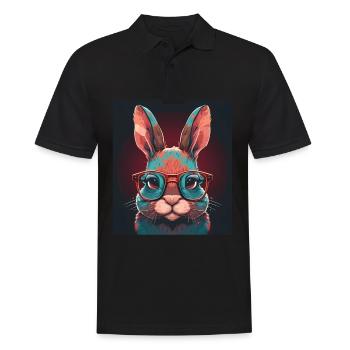 Cute Rabbit Face Rabbit Glasses Read - Men's Polo Shirt - black - Front - Kai (181cm)