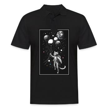 Chaton Astronaute de l’espace Planète Astronaute Astronaute - Polo Homme - noir - Devant - Kai (181cm)