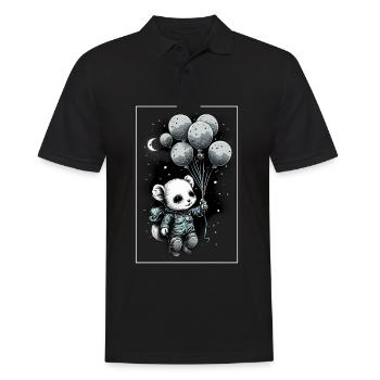 Mouse Hamster Space Astronaut Planet Spaceman - Men's Polo Shirt - black - Front - Kai (181cm)