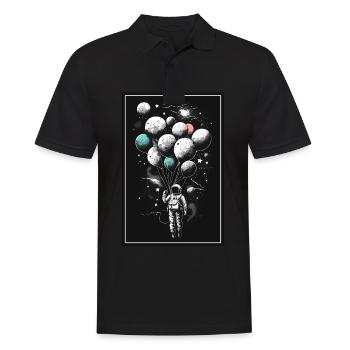 Astronaute Ballon Planète Spaceman Espace Espace - Polo Homme - noir - Devant - Kai (181cm)